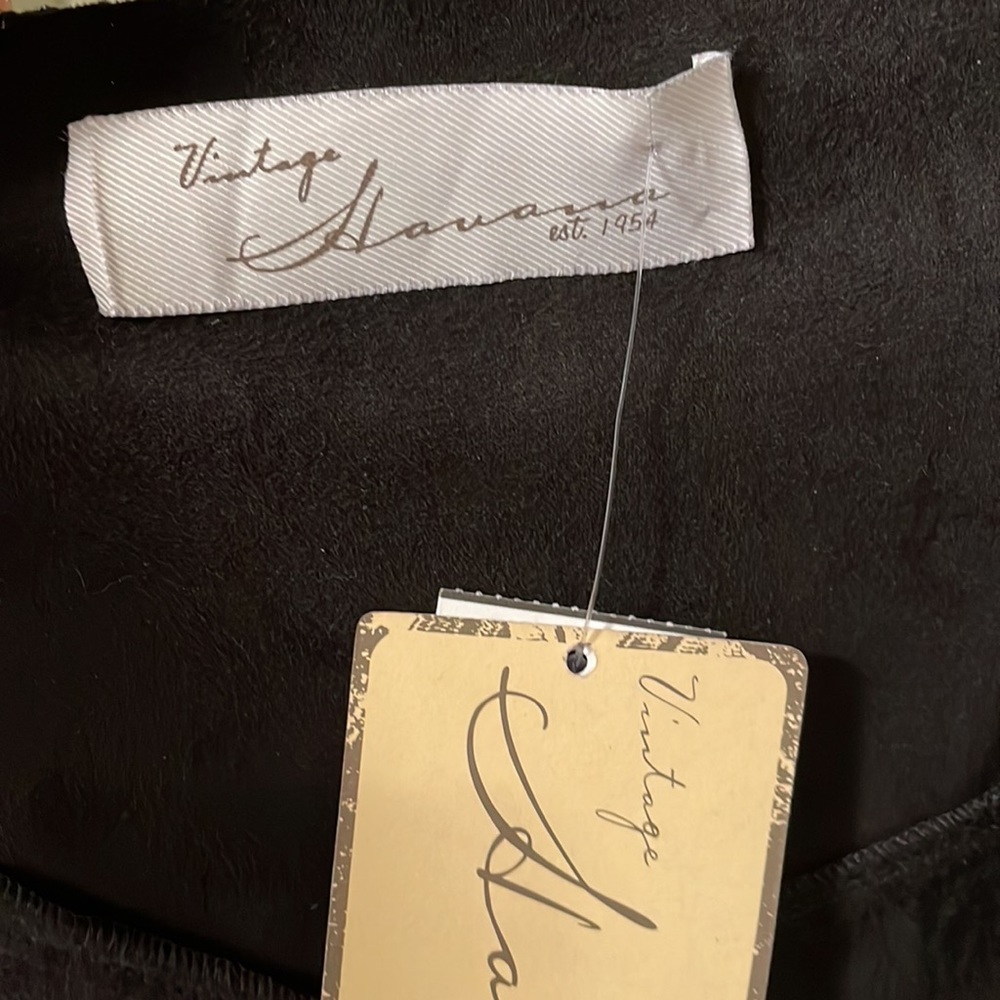 NWT Vintage Havana fringe black suede like vest - Picture 4 of 8